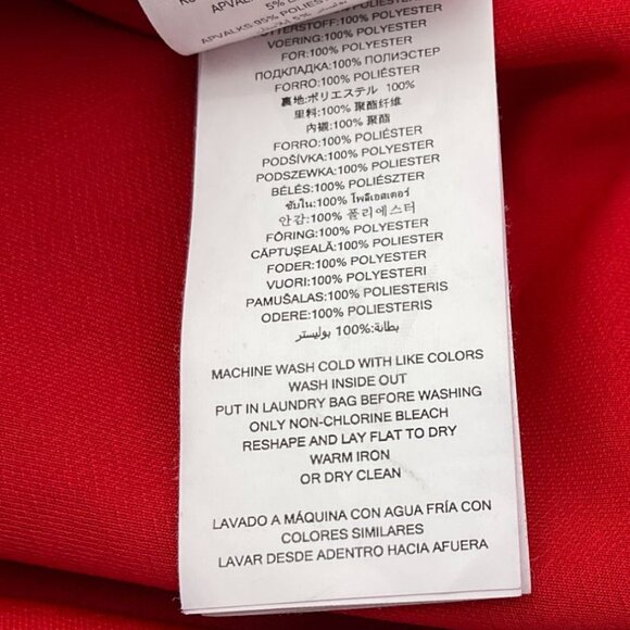 Michael Kors Red Pleated Cut-Out Blouse Gold Chain Accents SS Scoop Neck Med - Picture 8 of 9